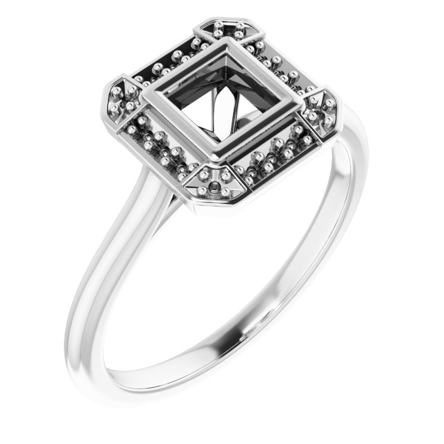 Bezel-Set Halo-Style Engagement Ring