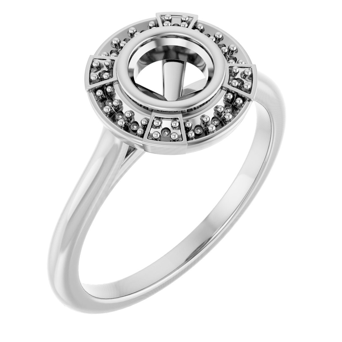 Bezel-Set Halo-Style Engagement Ring