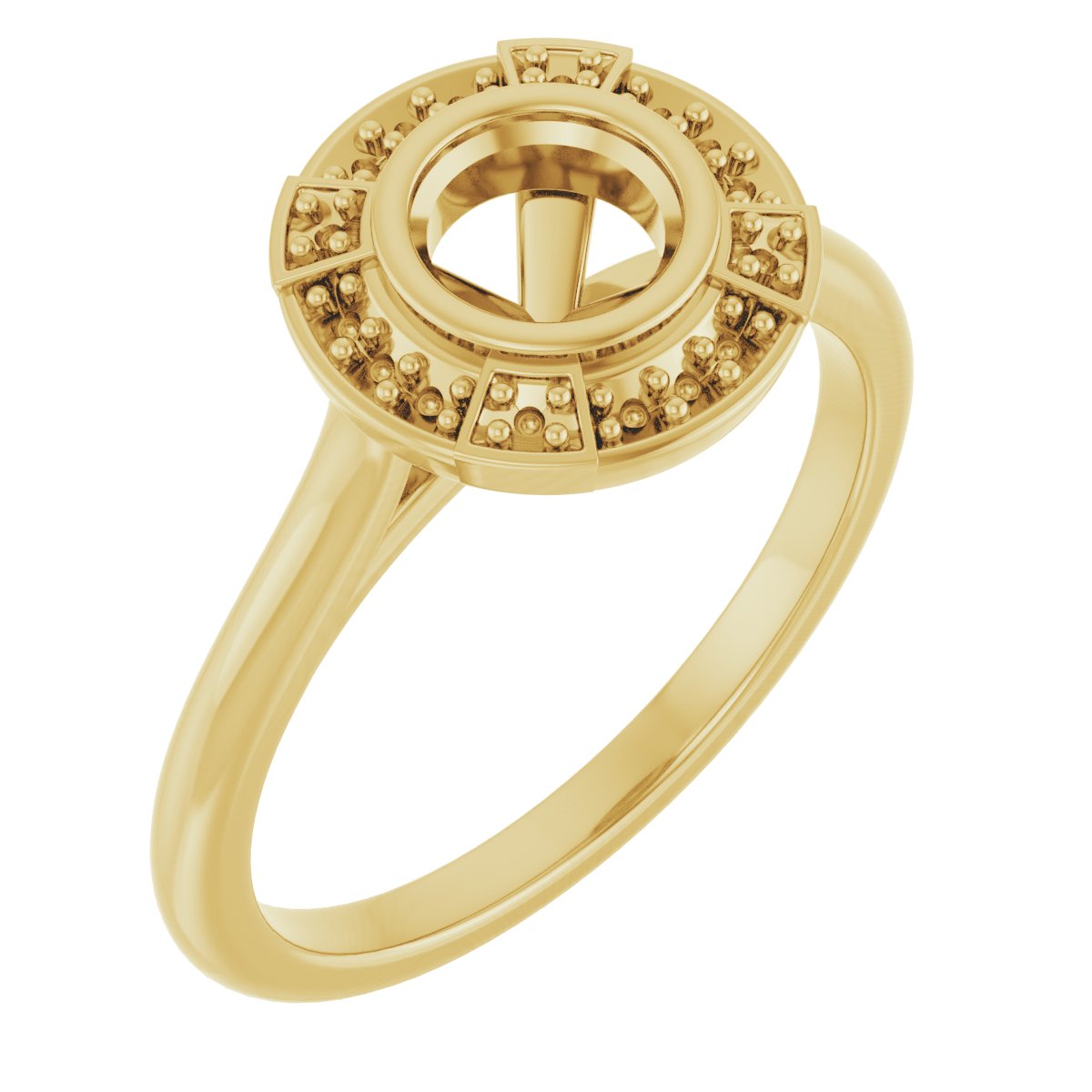 Bezel-Set Halo-Style Engagement Ring