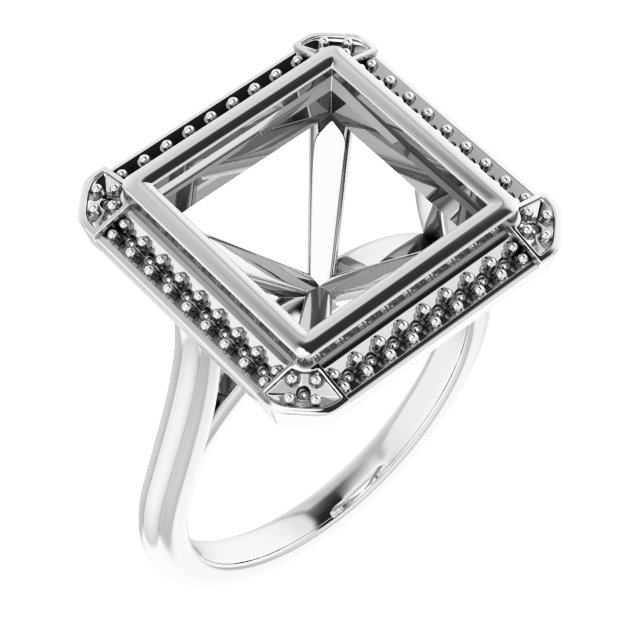Bezel-Set Halo-Style Engagement Ring