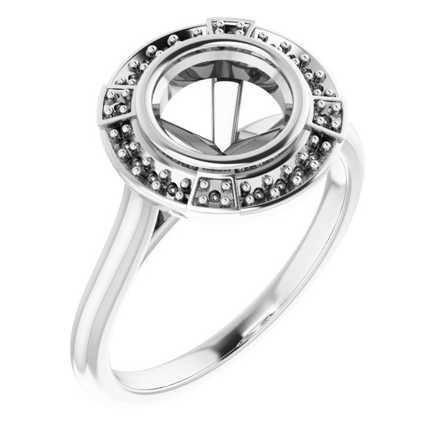Bezel-Set Halo-Style Engagement Ring