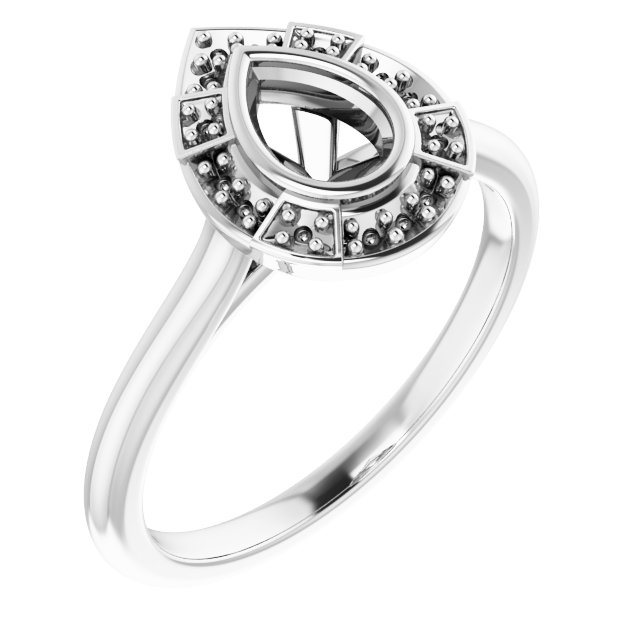 Bezel-Set Halo-Style Engagement Ring