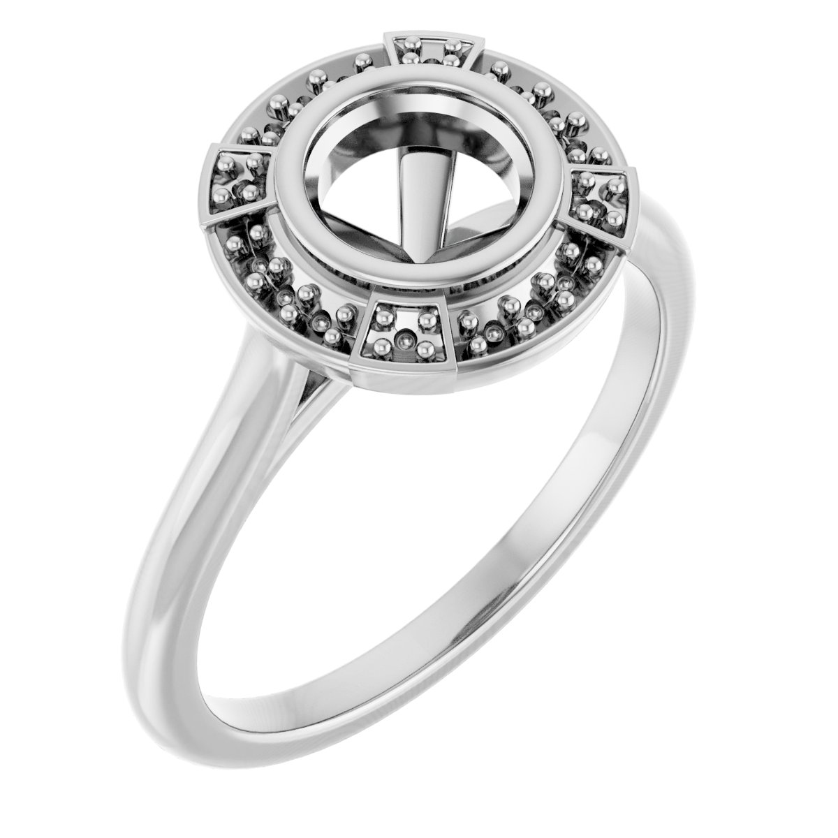Bezel-Set Halo-Style Engagement Ring