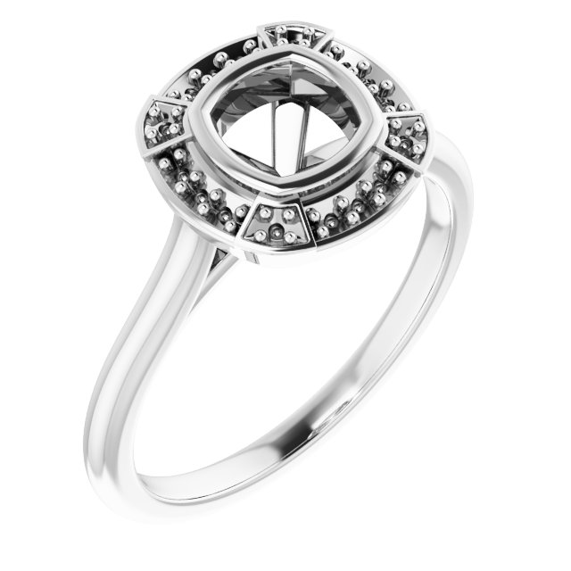 Bezel-Set Halo-Style Engagement Ring