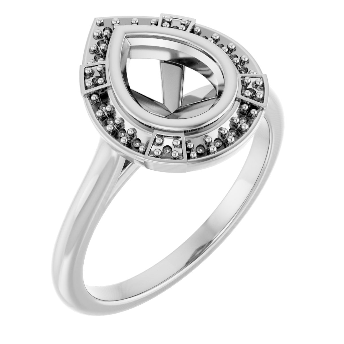 Bezel-Set Halo-Style Engagement Ring