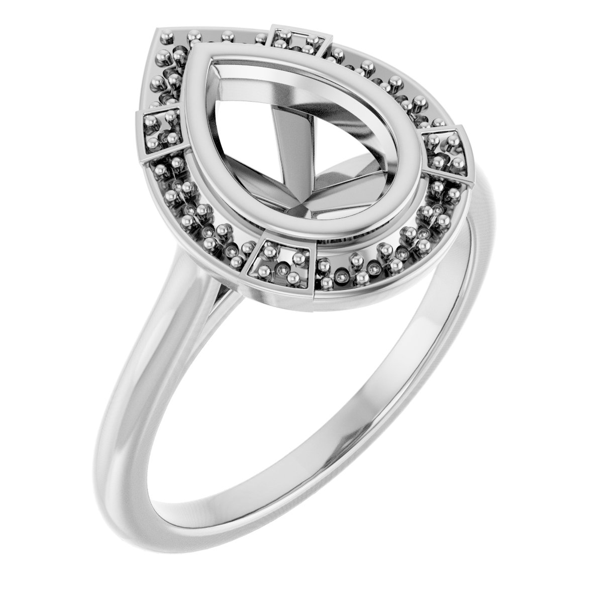 Bezel-Set Halo-Style Engagement Ring