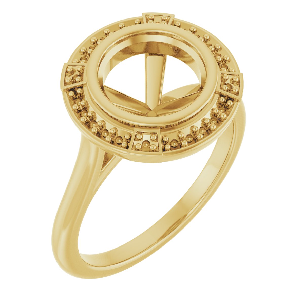 Bezel-Set Halo-Style Engagement Ring