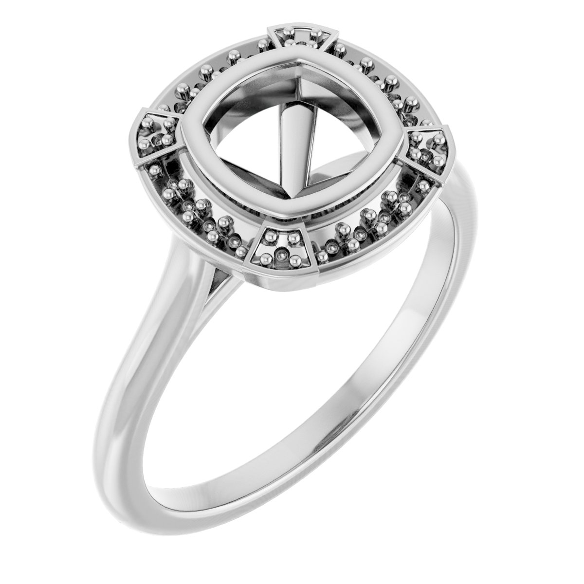 Bezel-Set Halo-Style Engagement Ring