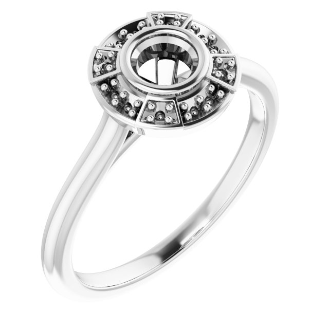 Bezel-Set Halo-Style Engagement Ring