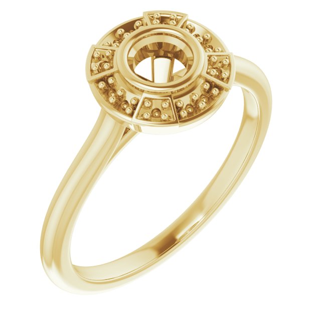 Bezel-Set Halo-Style Engagement Ring