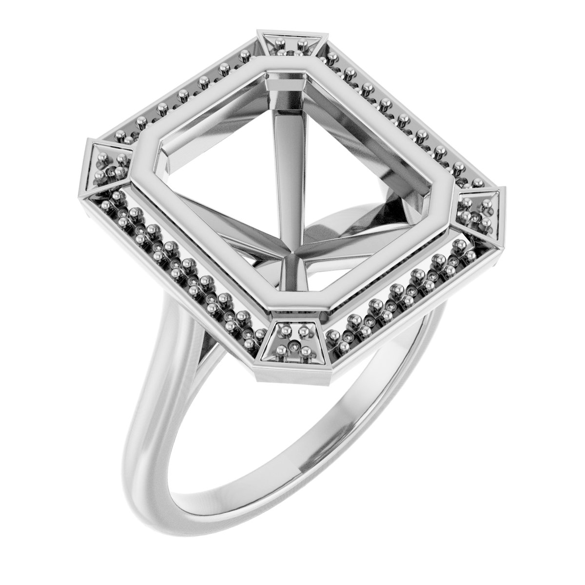 Bezel-Set Halo-Style Engagement Ring