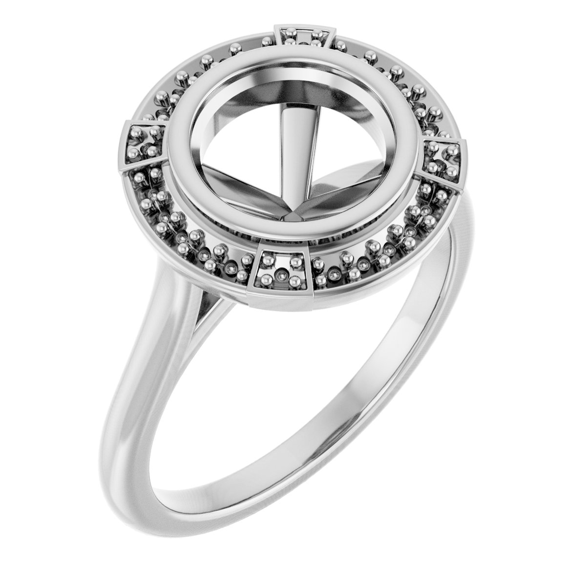 Bezel-Set Halo-Style Engagement Ring