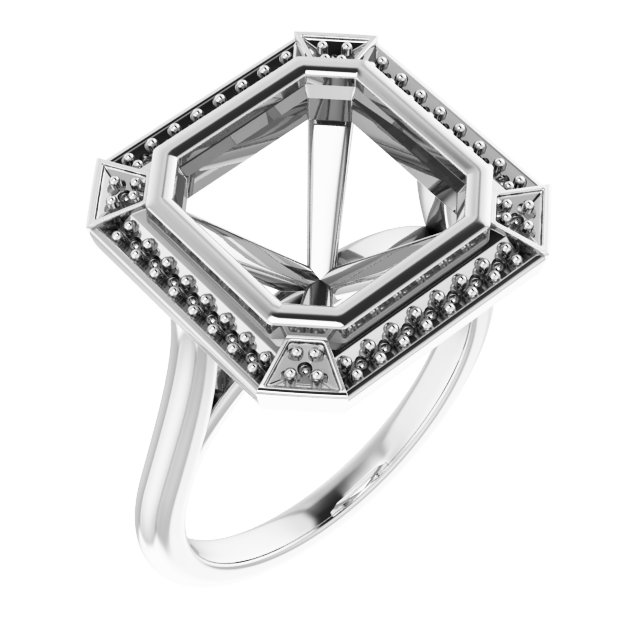 Bezel-Set Halo-Style Engagement Ring