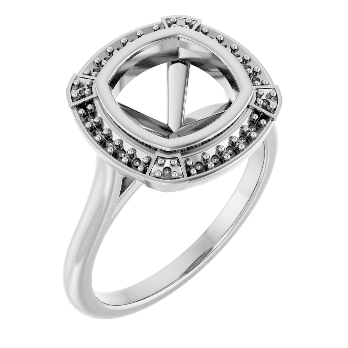 Bezel-Set Halo-Style Engagement Ring