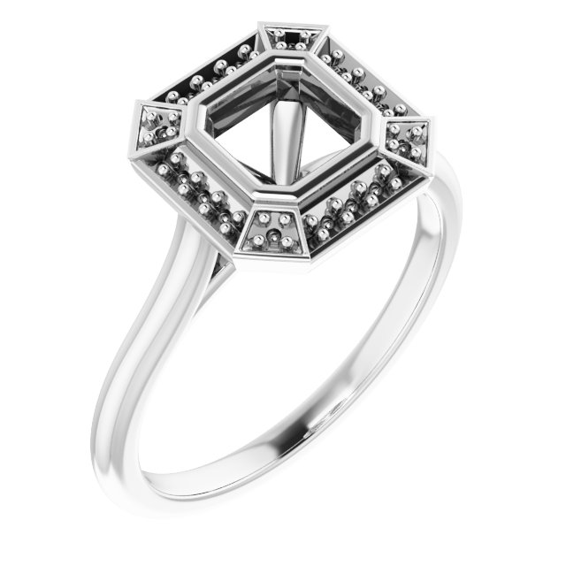 Bezel-Set Halo-Style Engagement Ring