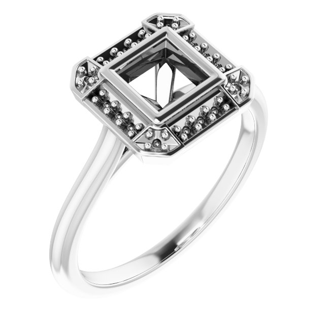 Bezel-Set Halo-Style Engagement Ring