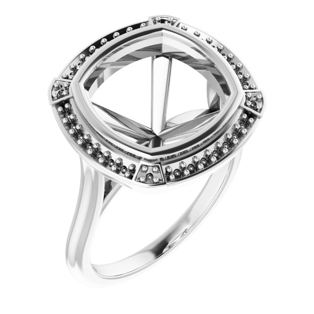 Bezel-Set Halo-Style Engagement Ring