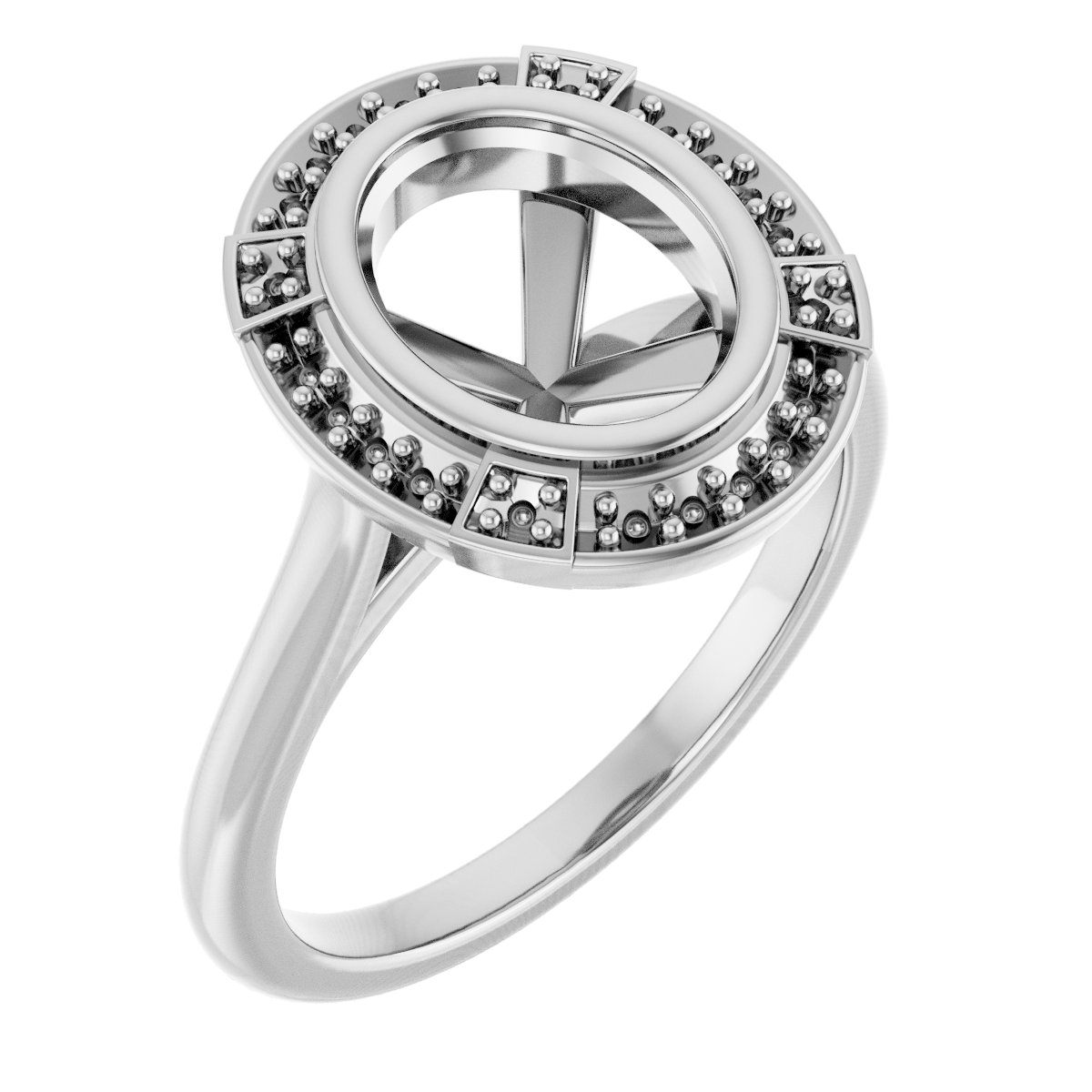 Bezel-Set Halo-Style Engagement Ring