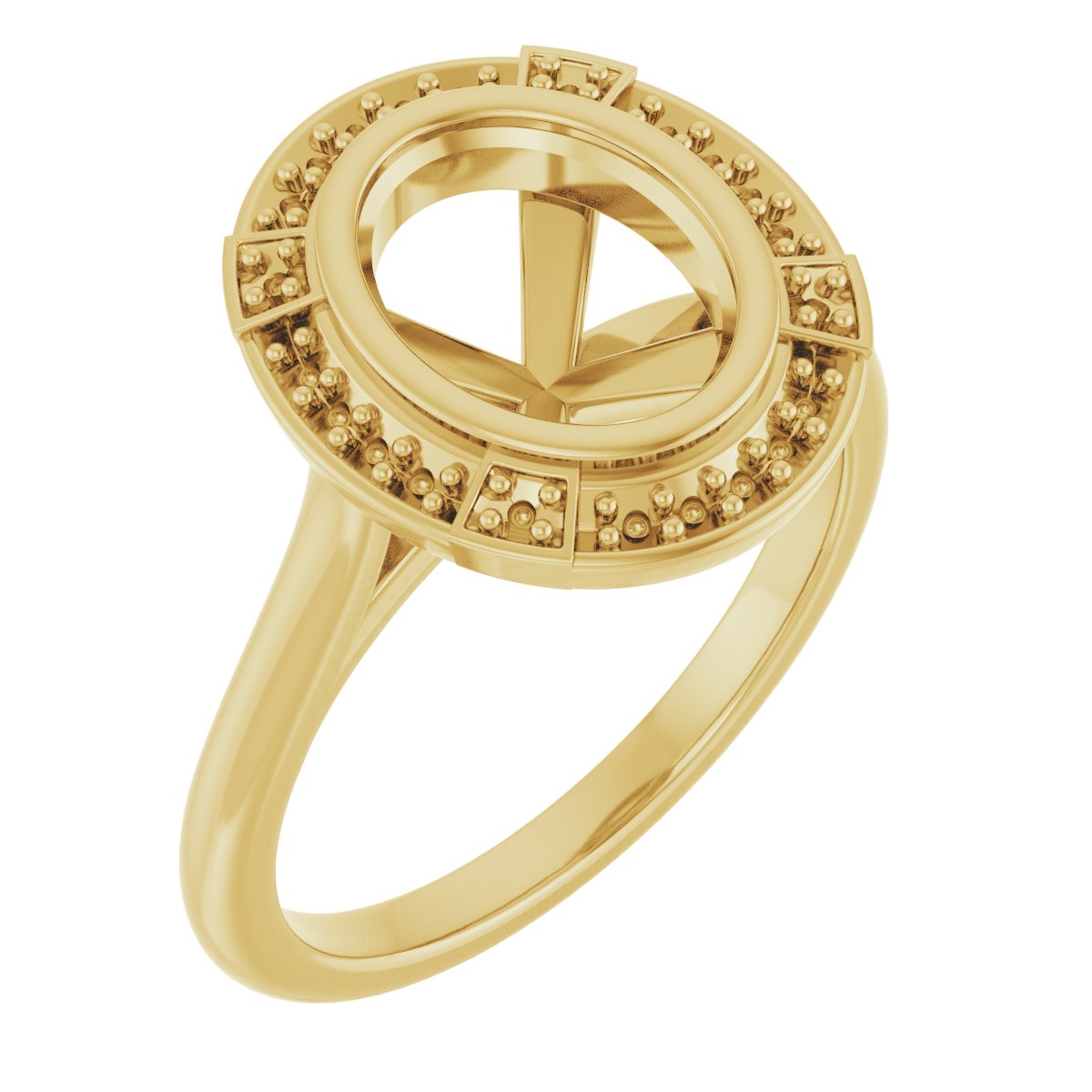Bezel-Set Halo-Style Engagement Ring