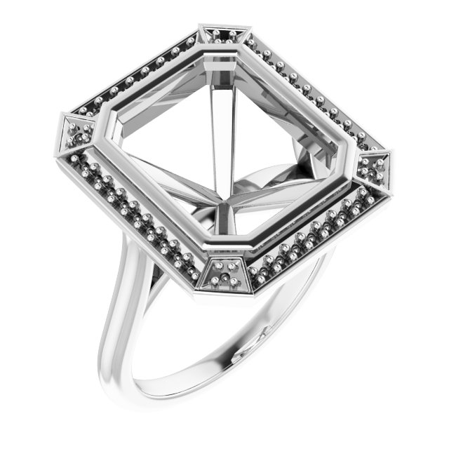 Bezel-Set Halo-Style Engagement Ring