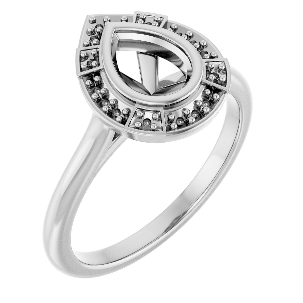 Bezel-Set Halo-Style Engagement Ring