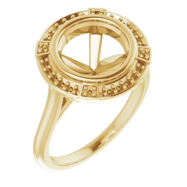 Bezel-Set Halo-Style Engagement Ring
