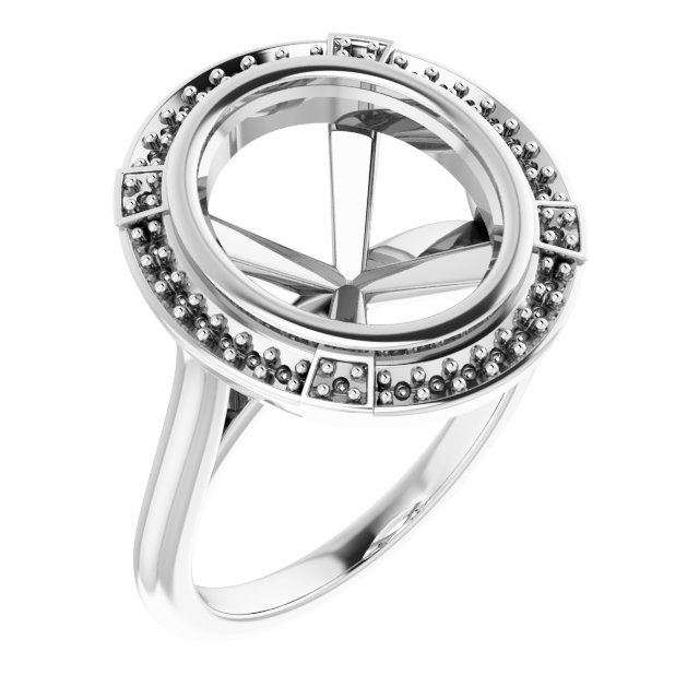 Bezel-Set Halo-Style Engagement Ring