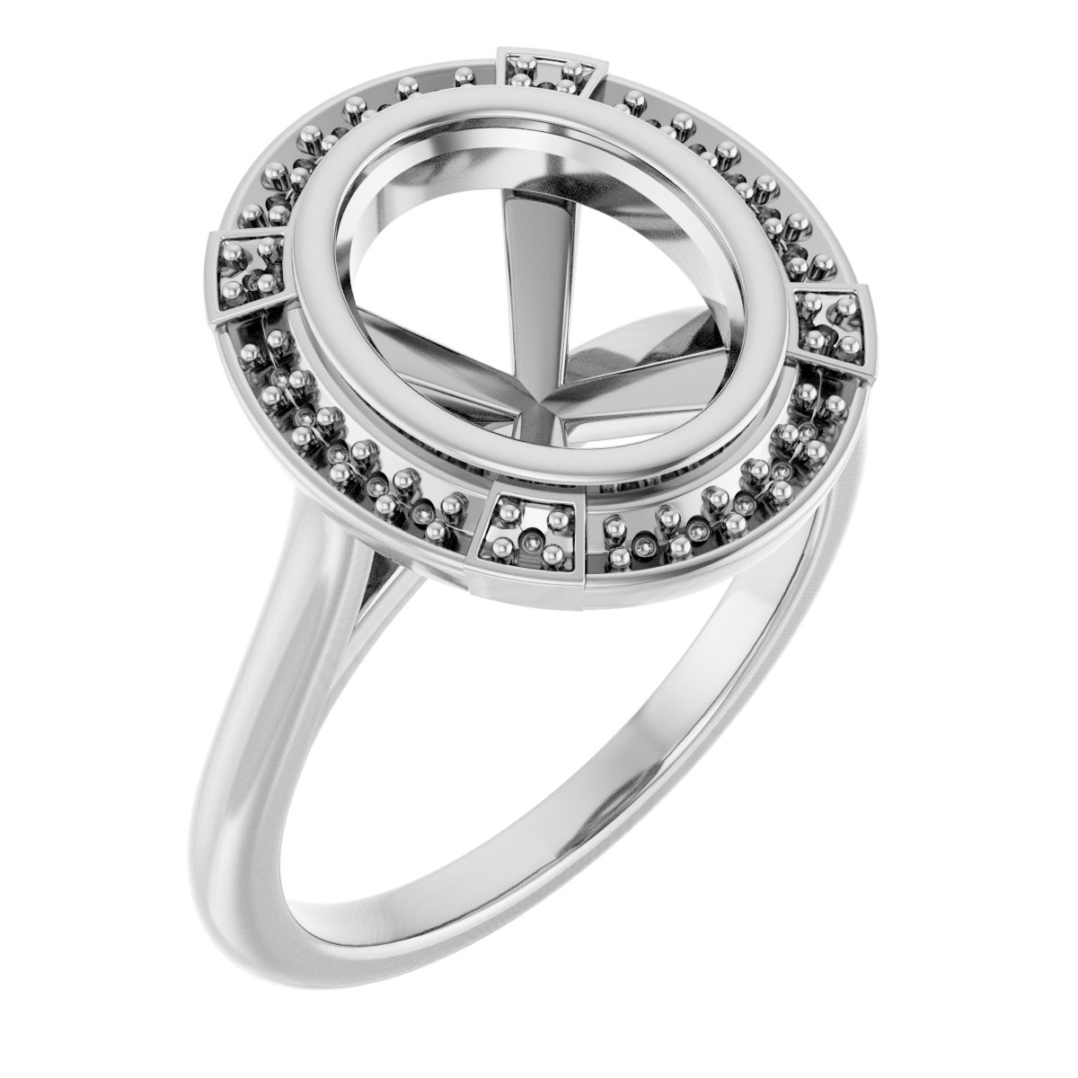Bezel-Set Halo-Style Engagement Ring