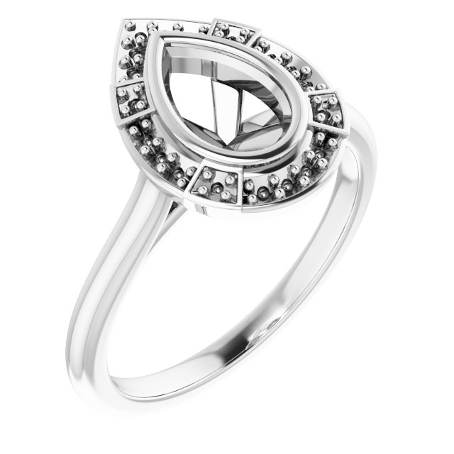 Bezel-Set Halo-Style Engagement Ring