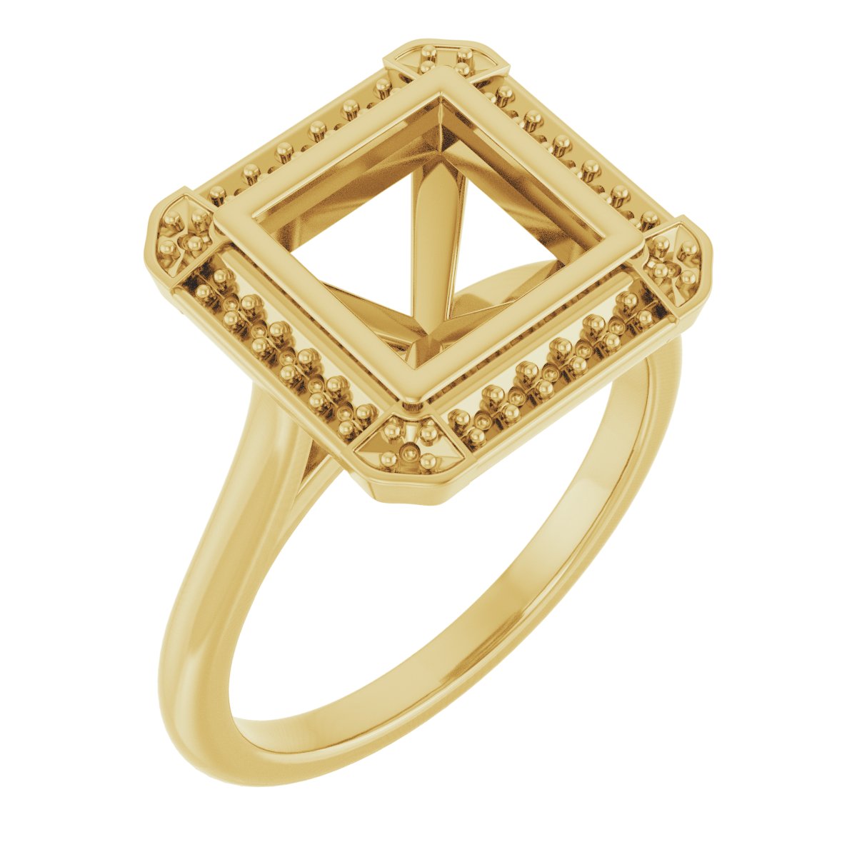 Bezel-Set Halo-Style Engagement Ring