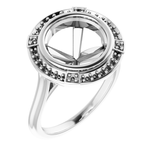 Bezel-Set Halo-Style Engagement Ring