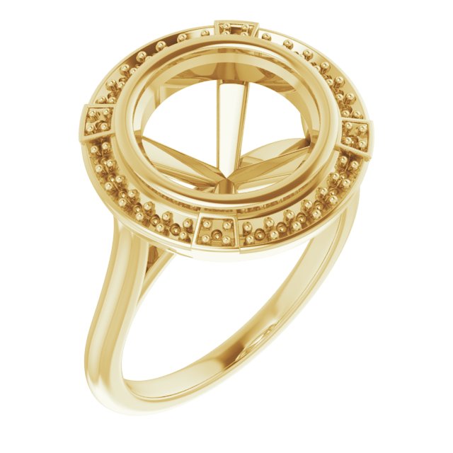 Bezel-Set Halo-Style Engagement Ring