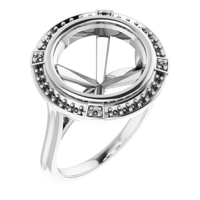 Bezel-Set Halo-Style Engagement Ring