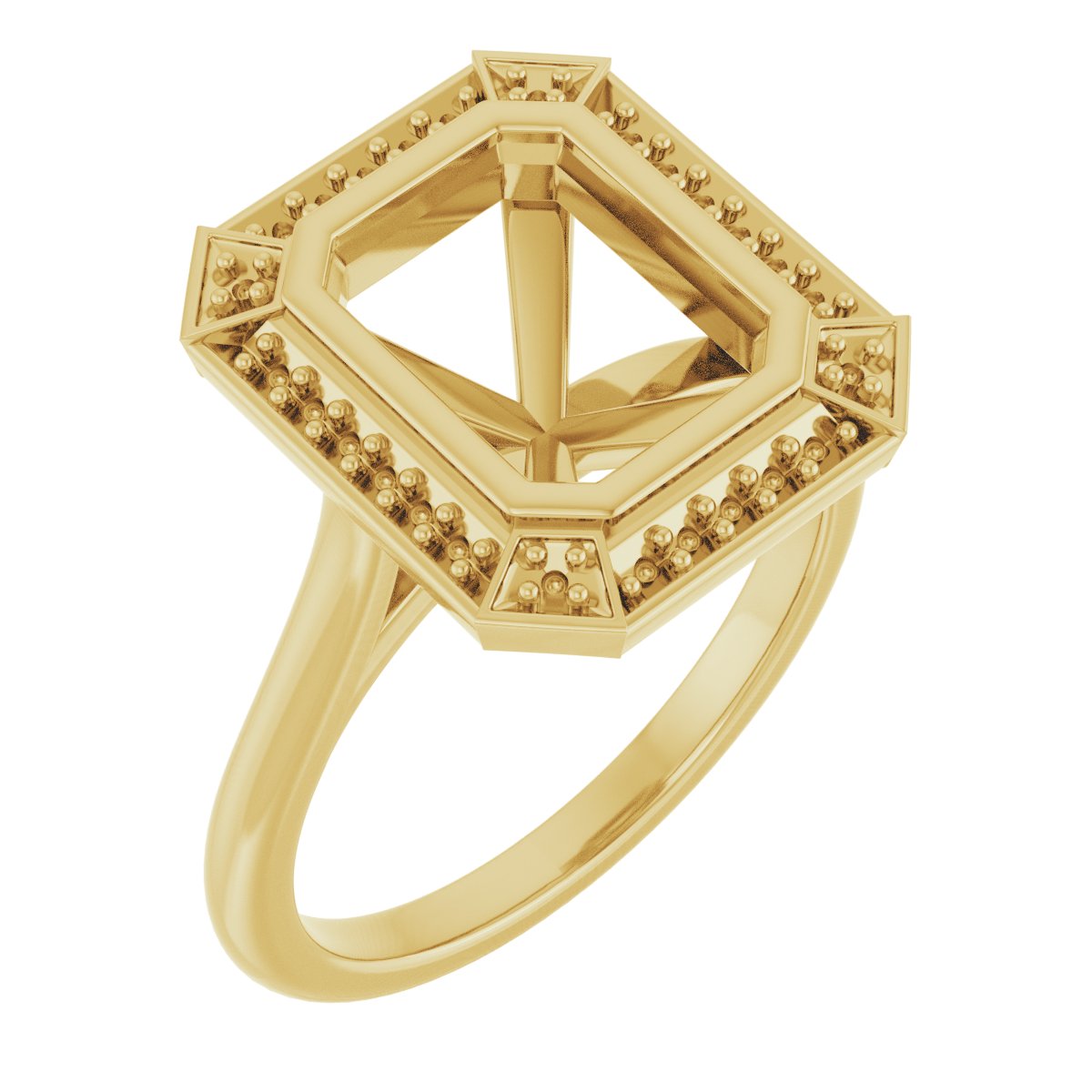 Bezel-Set Halo-Style Engagement Ring