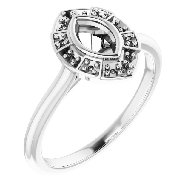 Bezel-Set Halo-Style Engagement Ring