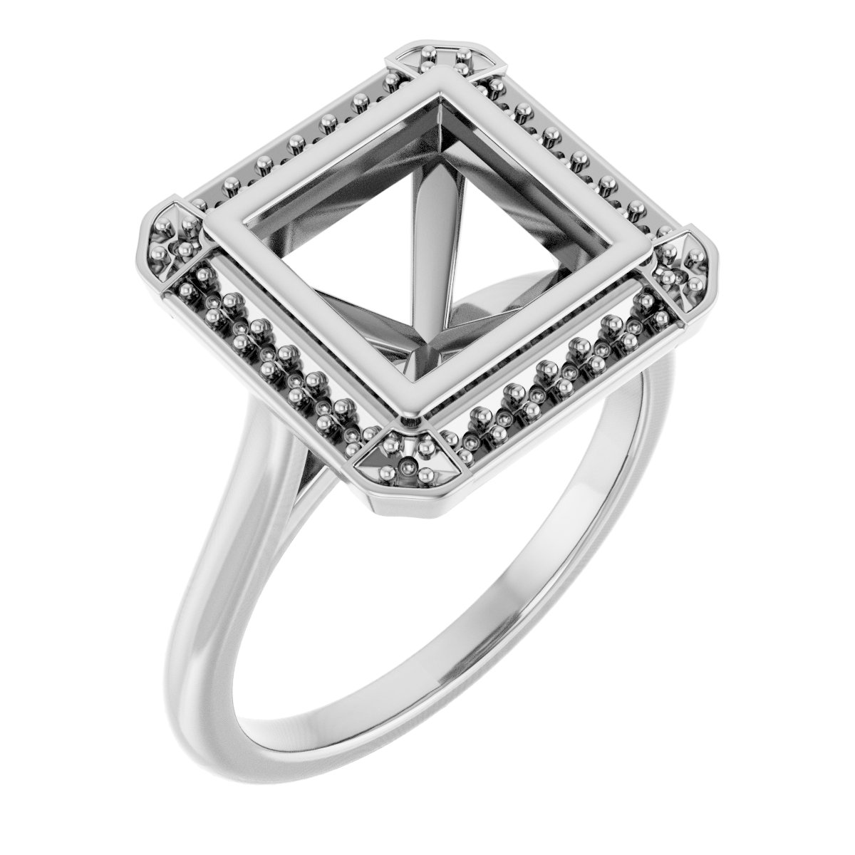Bezel-Set Halo-Style Engagement Ring