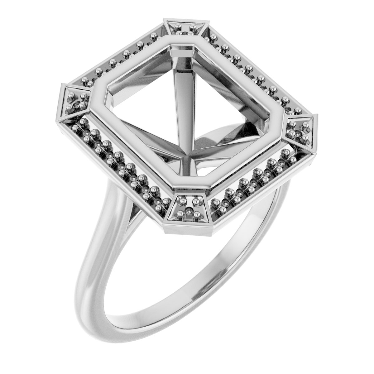 Bezel-Set Halo-Style Engagement Ring
