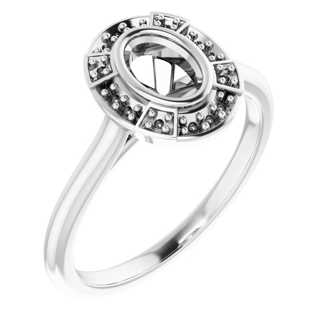 Bezel-Set Halo-Style Engagement Ring