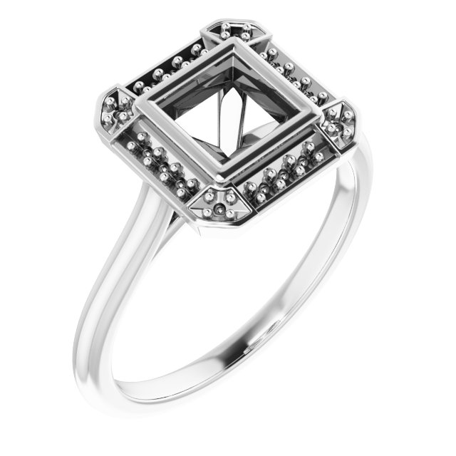 Bezel-Set Halo-Style Engagement Ring