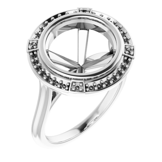 Bezel-Set Halo-Style Engagement Ring