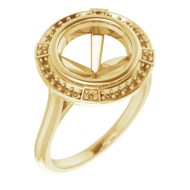 Bezel-Set Halo-Style Engagement Ring