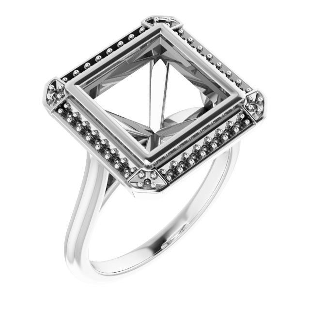 Bezel-Set Halo-Style Engagement Ring