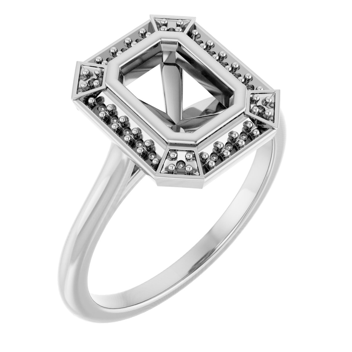 Bezel-Set Halo-Style Engagement Ring