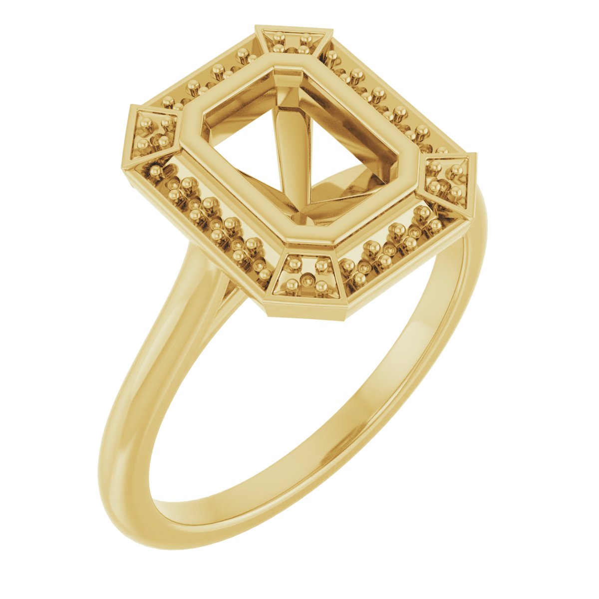 Bezel-Set Halo-Style Engagement Ring