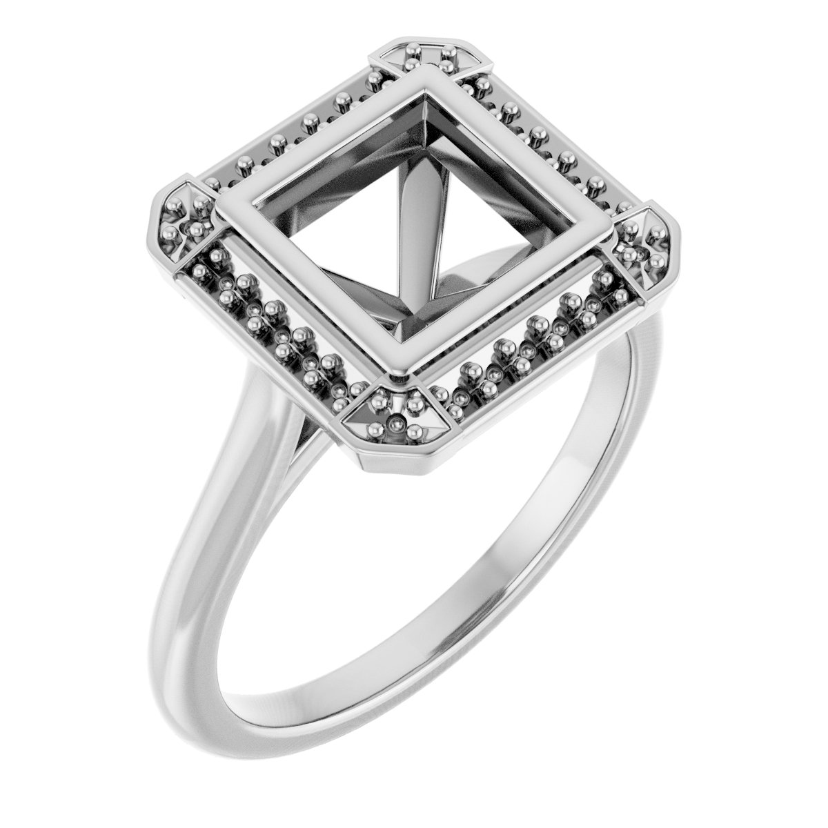 Bezel-Set Halo-Style Engagement Ring