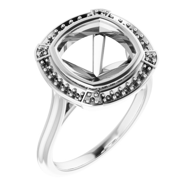 Bezel-Set Halo-Style Engagement Ring