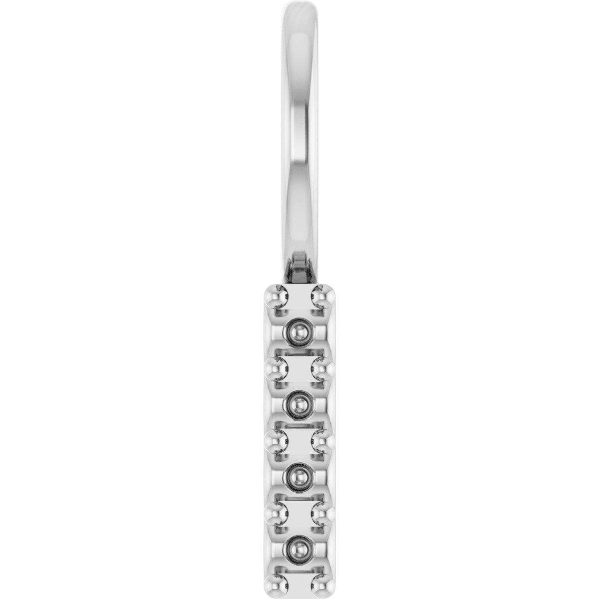 Continuum Sterling Silver 1.7 mm Round 15.7 mm Vertical Bar Charm/Pendant Mounting