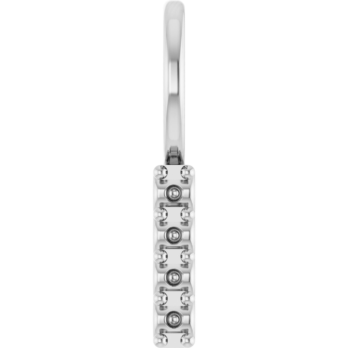 10K X1 White 1.7 mm Round 15.7 mm Vertical Bar Charm/Pendant Mounting