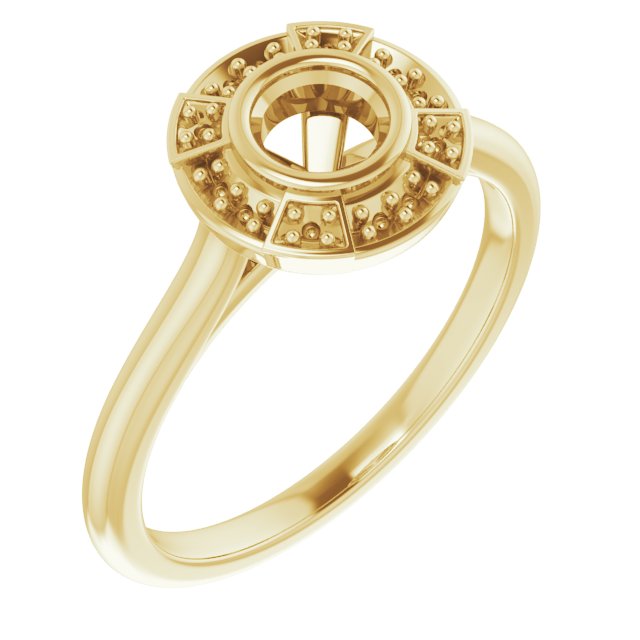 Bezel-Set Halo-Style Engagement Ring