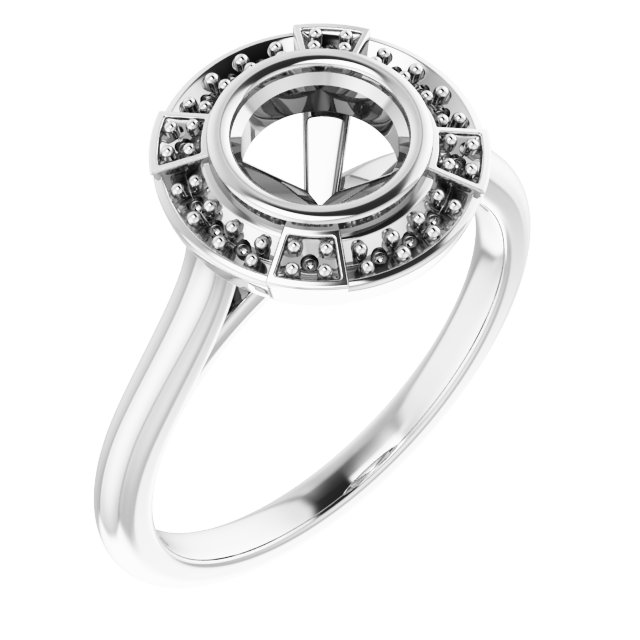 Bezel-Set Halo-Style Engagement Ring